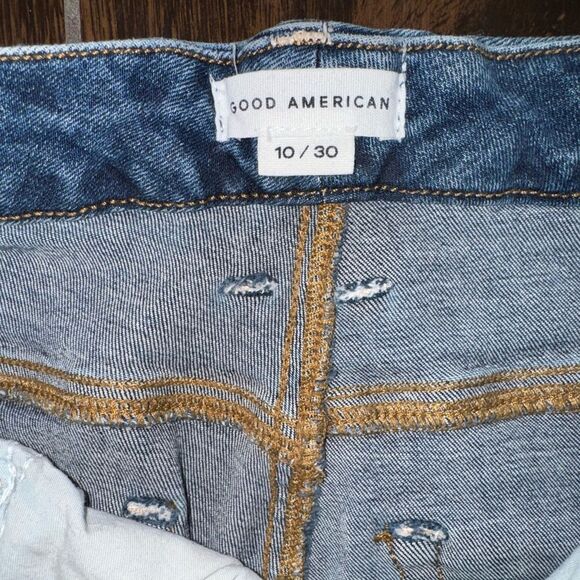 Good American Blue Skinny Jeans Women’s Size 10/30 Mid Rise Stretch Denim - Picture 3 of 10